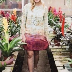 Maeve for Anthropologie cleome ombre print silk dress size XS VGUC